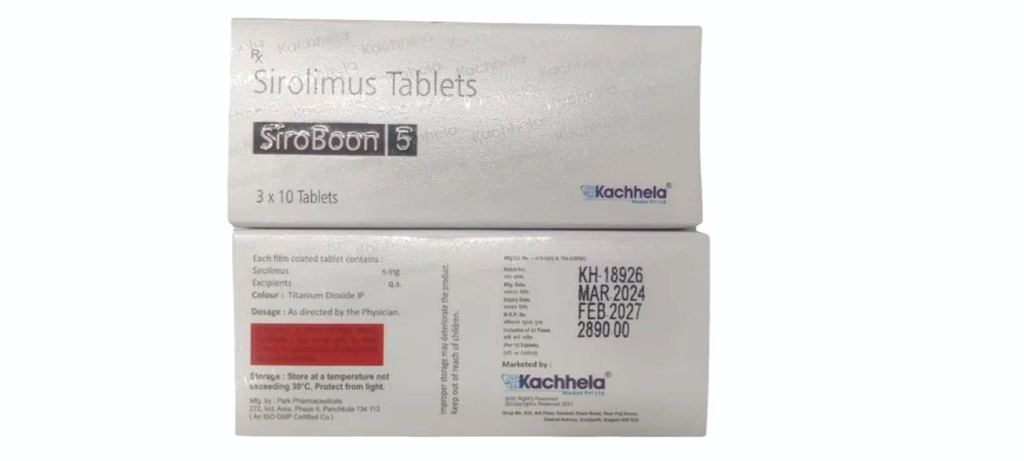 SiroBoon 5 mg (Sirolimus) 1 SiroBoon 5 mg (Sirolimus)